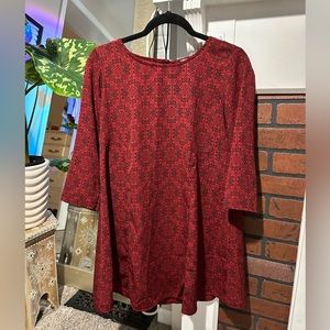 Burgundy Patterned Dress - Perfect for fall wedding!